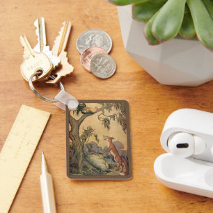 Chaveiro Fábulas de Esopo Vintage, Raposa, Galo e o Cão