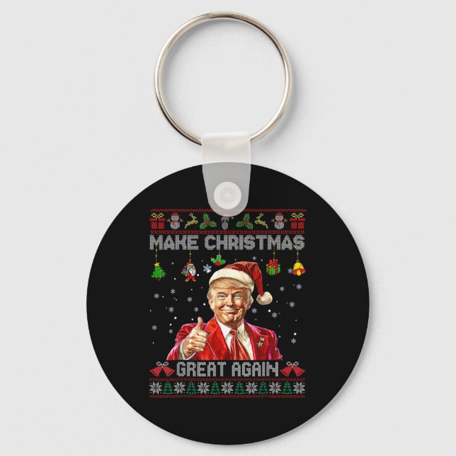 Chaveiro Faça Excelente De Natal Novamente Papais noeis Eng (Frente)