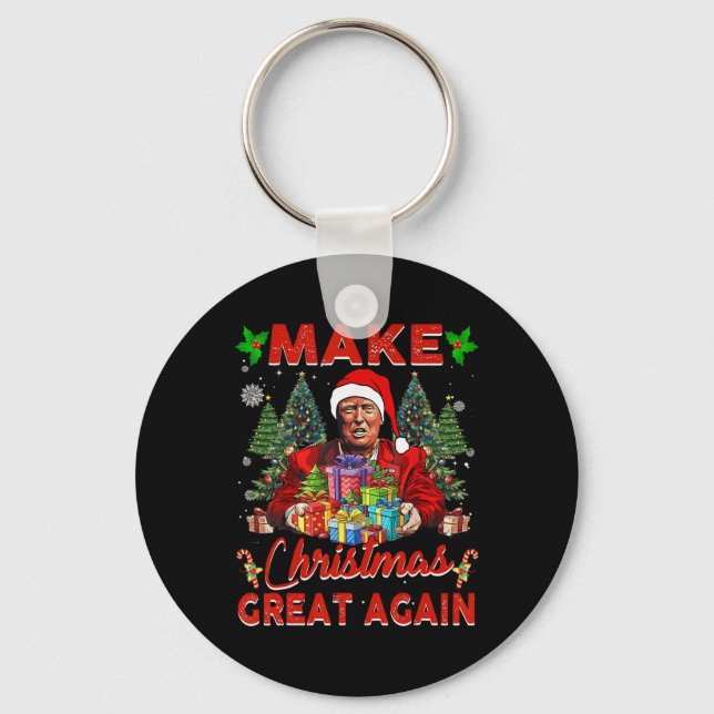 Chaveiro Faça Excelente De Natal Novamente Papais noeis Eng (Frente)