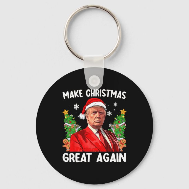 Chaveiro Faça Excelente De Natal Novamente Papais noeis Eng (Frente)