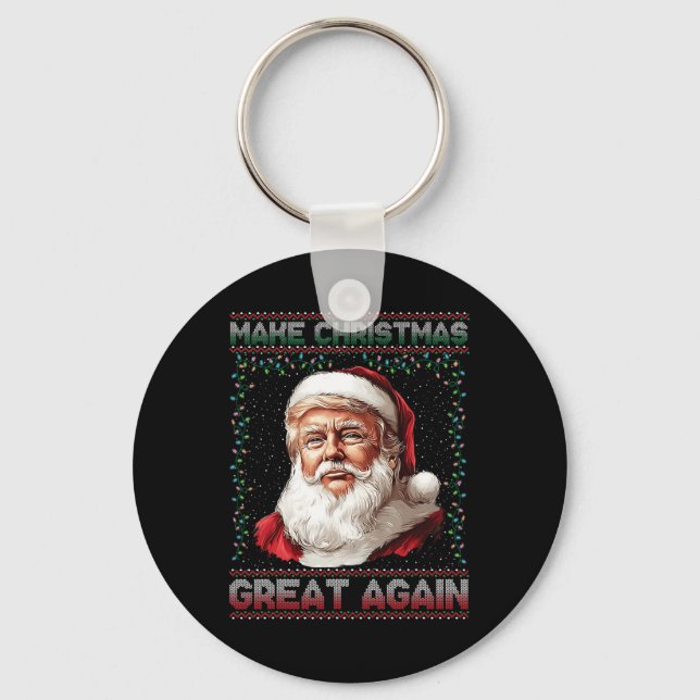 Chaveiro Faça Excelente De Natal Novamente Papais noeis Eng (Frente)