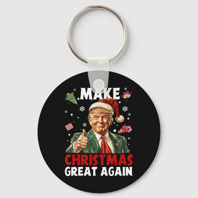 Chaveiro Faça Excelente De Natal Novamente Papais noeis Eng (Frente)