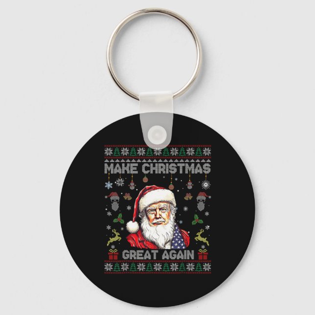 Chaveiro Faça Excelente De Natal Novamente Papais noeis Eng (Frente)