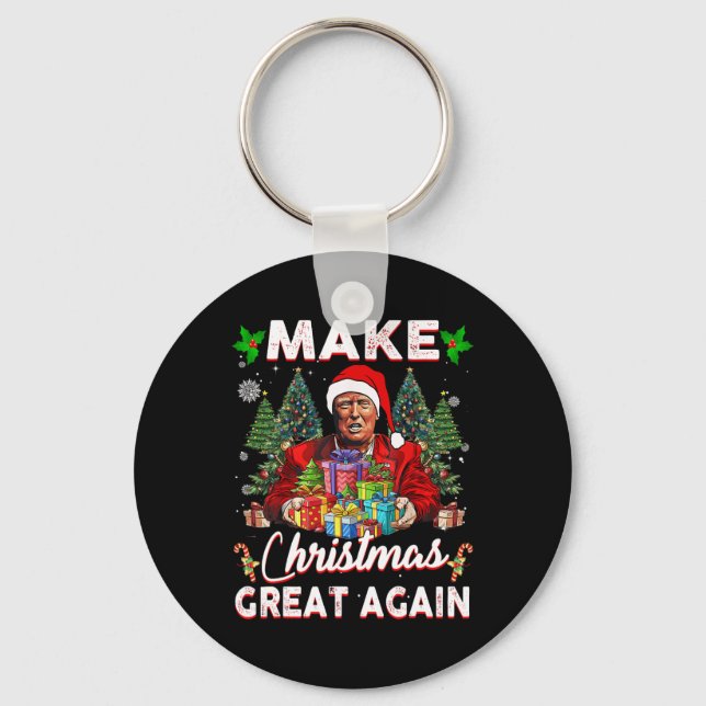 Chaveiro Faça Excelente De Natal Novamente Papais noeis Eng (Frente)