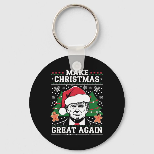Chaveiro Faça Excelente De Natal Novamente Papais noeis Eng (Frente)