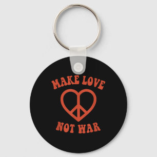 Chaveiro Faça o amor não a guerra - retrorreflector Hippie