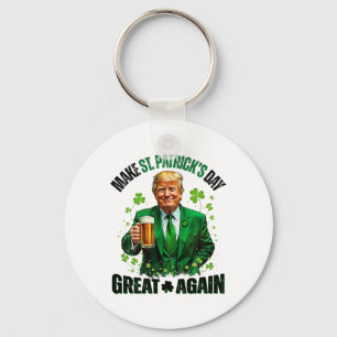 Chaveiro Faça o Dia de São Patrício Grande Novamente Trump