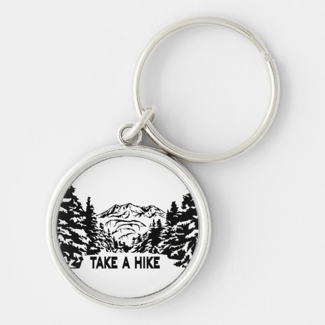 Chaveiro Faça uma citação de Hike, paisagem monocromática d (Frente)