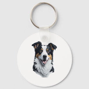 Chaveiro Face de Border Collie