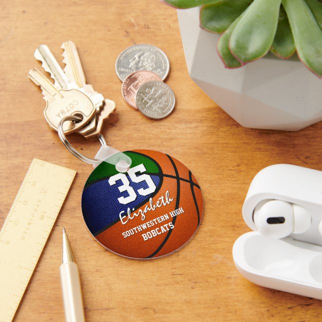 Chaveiro fácil de personalizar presentes de basquete verde  (Mesa)