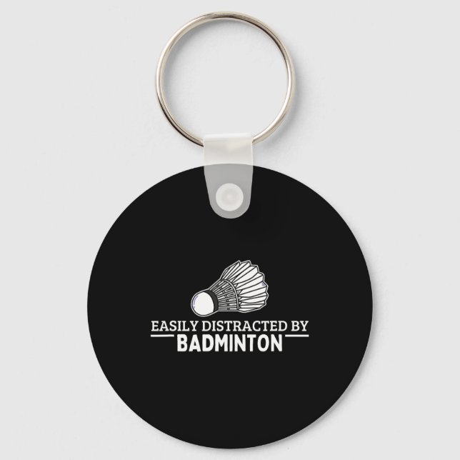 Chaveiro Facilmente Distraído Por Badminton Shuttle Funny B (Frente)