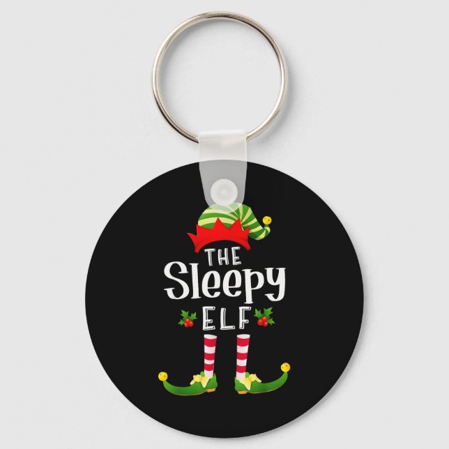 Chaveiro Fada de Natal Sonolento Camisa de Dormir de Natal  (Frente)