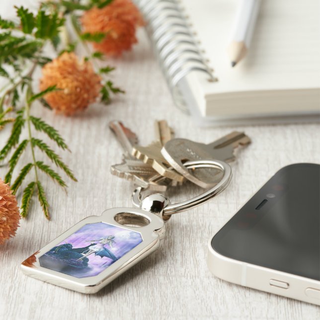 Chaveiro Fada Dragão de Gelo (Lateral)