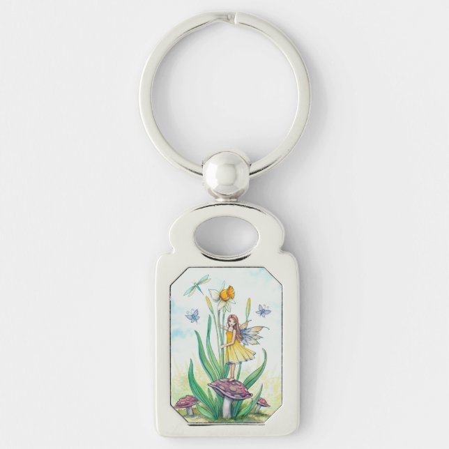 Chaveiro Fada Flor de Narciso Fantasia Arte (Frente)
