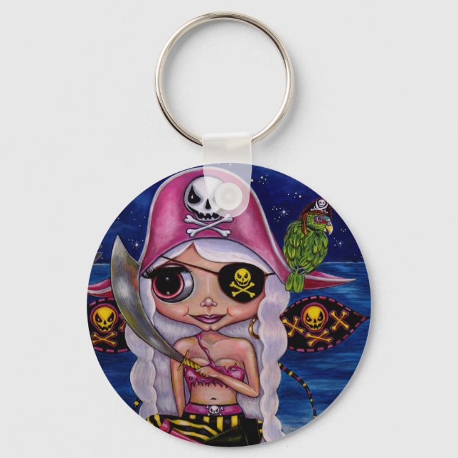 Chaveiro Fada Pirata Rosa (Frente)