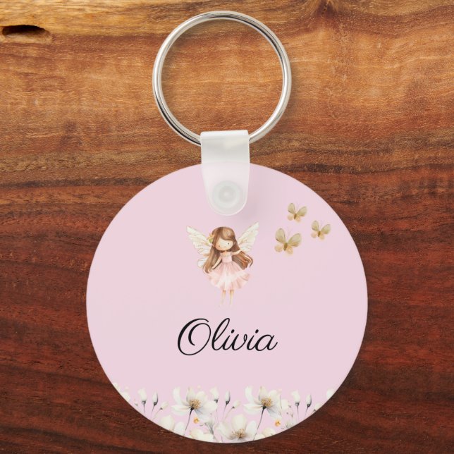Chaveiro Fairy Cute Garden Encantado Nome Personalizado (Frente)