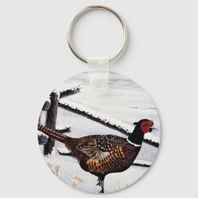 Chaveiro Faisão com pescoço de anéis (Frente)