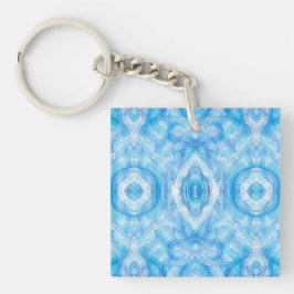Chaveiro Faith Abstract Light Blue White Watercolor Art