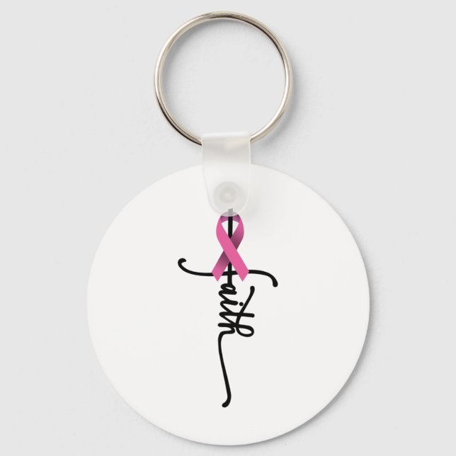 Chaveiro Faith Cross Warrior Survivor Friso Rosa (Frente)