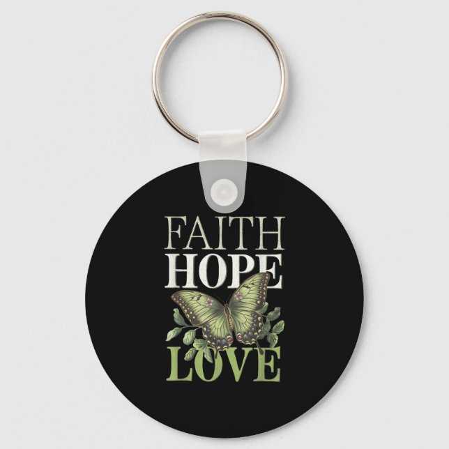 Chaveiro Faith Hope ama a consciência mental (Frente)