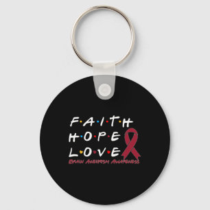 Chaveiro Faith Hope ama Aneurisma do Cérebro Consciência