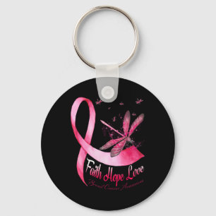 Chaveiro Faith Hope ama Dragonfly Cancer Sensibilização