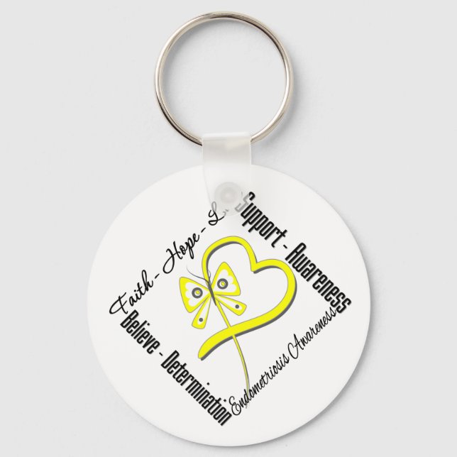 Chaveiro Faith Hope ama Endometriose da Borboleta Sensibili (Frente)