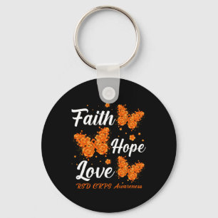 Chaveiro Faith Hope ama Rsd Crps Consciência Borboleta