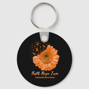 Chaveiro Faith Hope Amor Leucemia Sensibilização Flor Seja