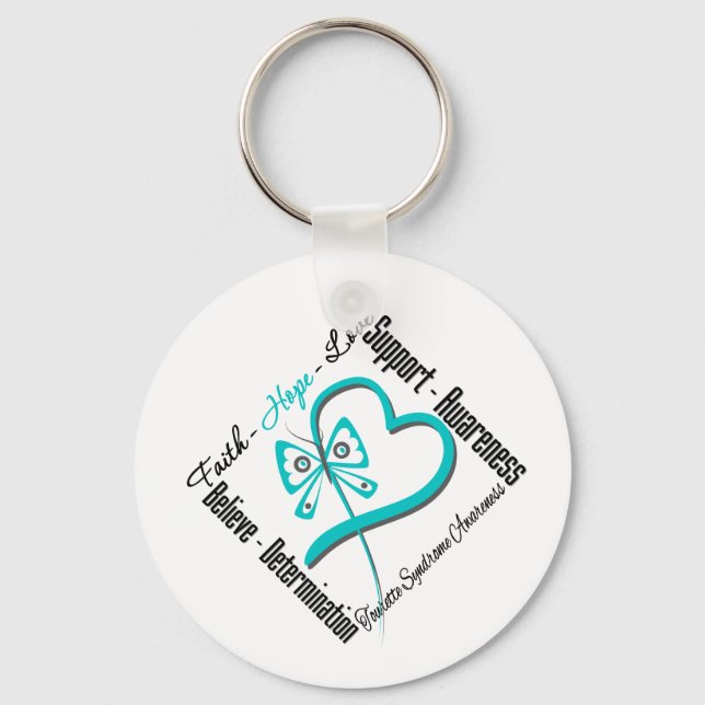 Chaveiro Faith Hope Love Butterfly Tourette Syndrome (Frente)