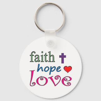 Chaveiro Faith Hope Love Cross Heart