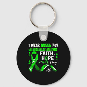 Chaveiro Faith Hope Love Eu Visto Verde Para Deficiência Ce