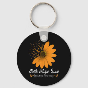 Chaveiro Faith Hope Love Orange Ribbon Sanguage Support