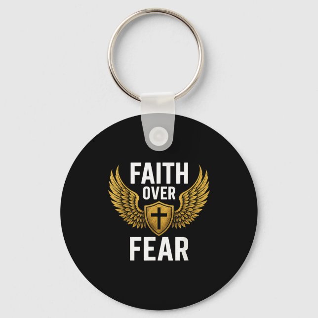 Chaveiro Faith Over Fear Gold  (Frente)