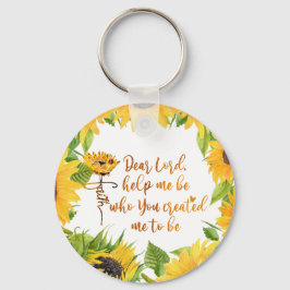 Chaveiro Faith Sunflower com citação de oração