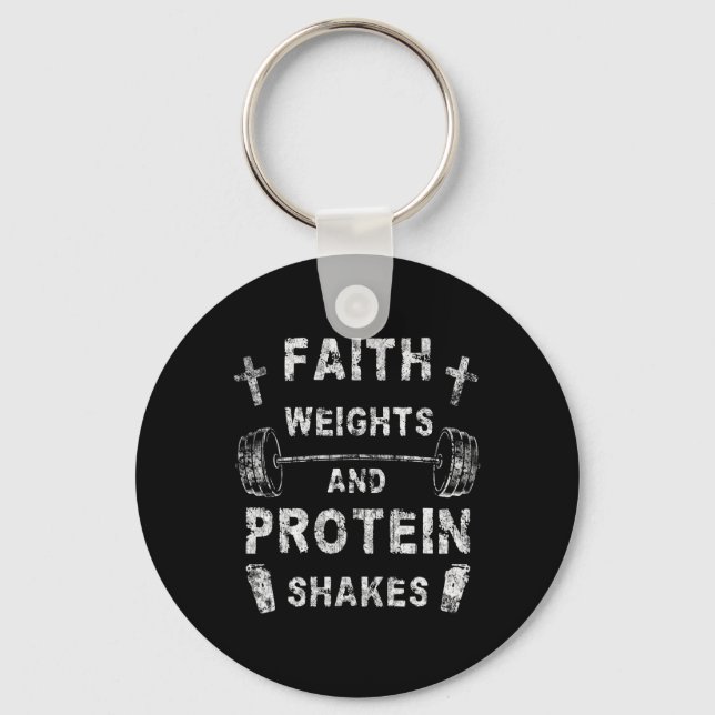 Chaveiro Faith Weights E Proteína Agitam Christian Gym Wei (Frente)