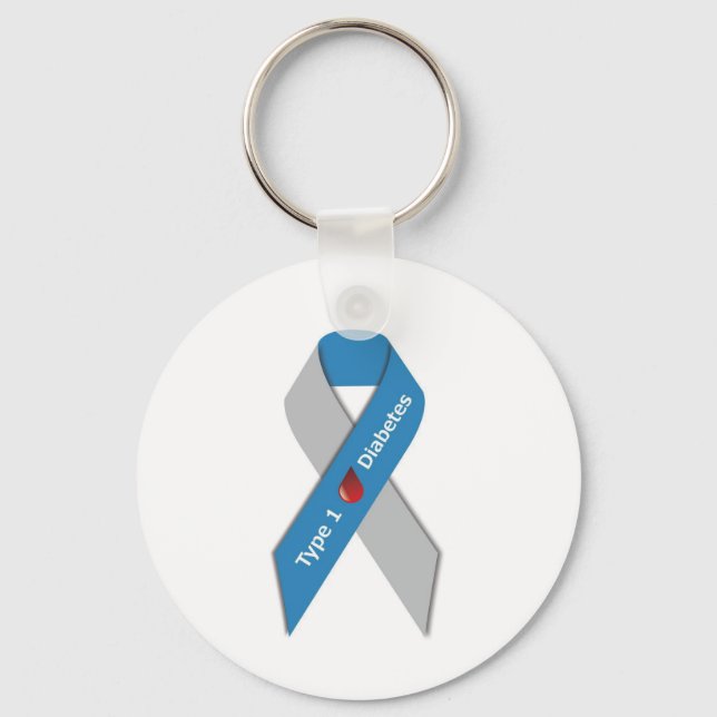 Chaveiro Faixa de Sensibilização para a Diabetes Tipo 1 (Frente)