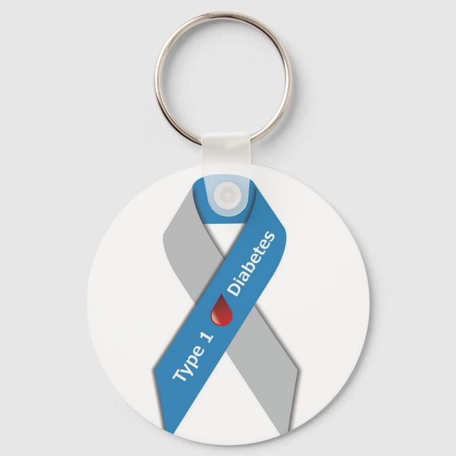 Chaveiro Faixa de Sensibilização para a Diabetes Tipo 1 (Frente)
