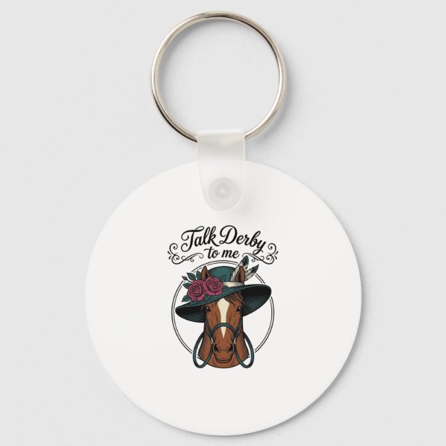 Chaveiro Fale Derby Para Mim Design de Chapéu de Cavalo Vin (Frente)