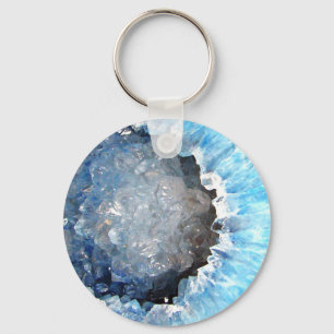 Chaveiro Falln Geode de cristal azul