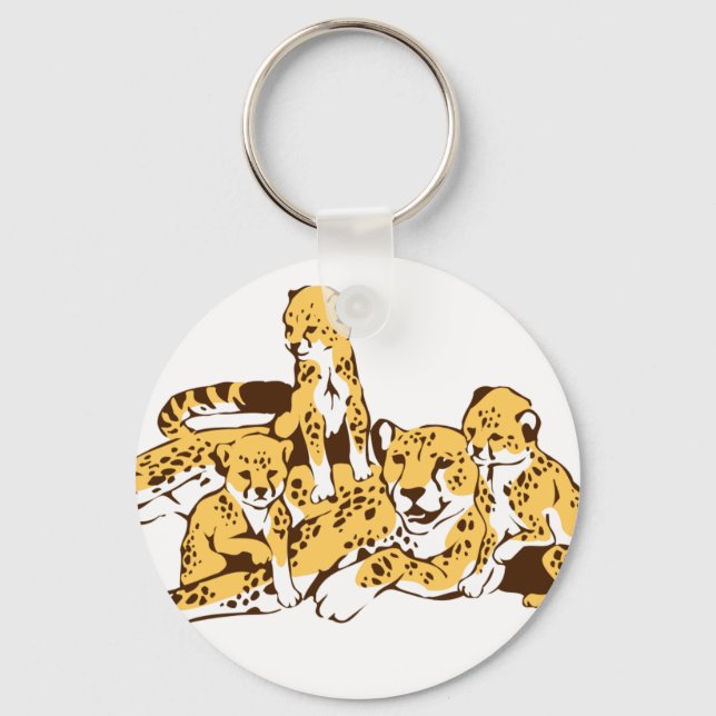 Chaveiro Família Cheetah (Frente)