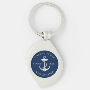 Chaveiro Família de Âncora Náutica Cruise Swag Personalizad