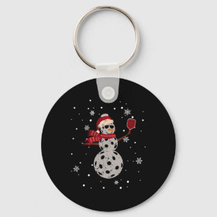 Chaveiro Família de Boneco de Neve com Chapéu de Papai Noel
