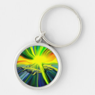 Chaveiro Família de golfinhos no sol