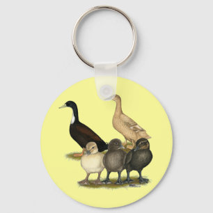 Chaveiro Família de Pato Camada Dourada