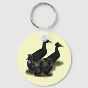 Chaveiro Família de Patos Negra