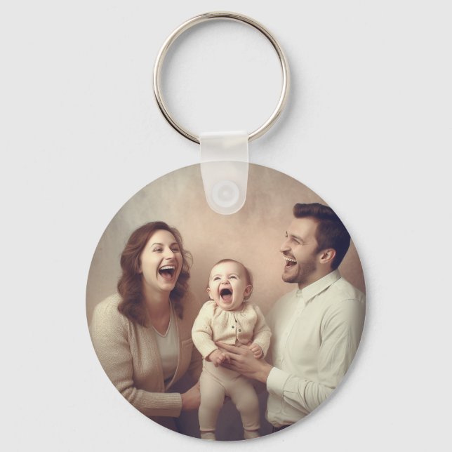 Chaveiro Família e Foto para bebês em Cute Personalizado e (Frente)