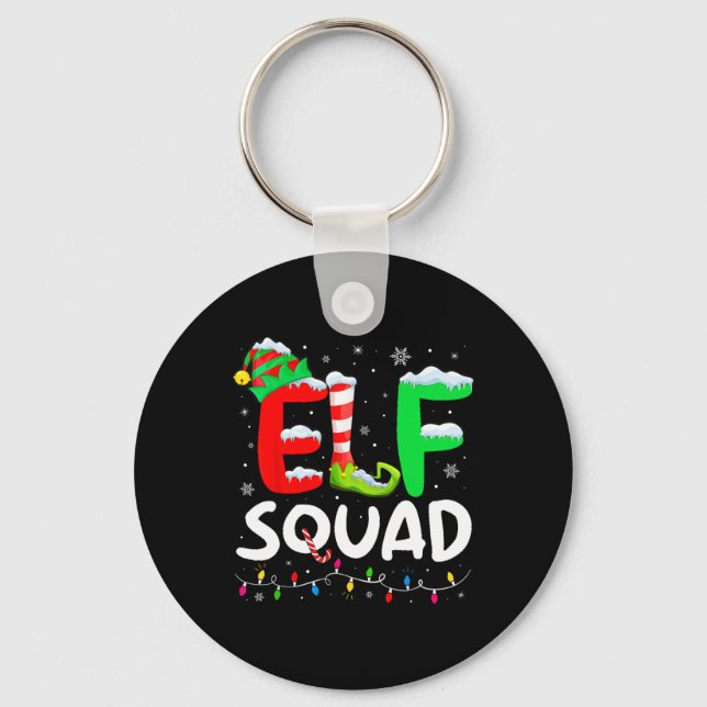Chaveiro Família Elf Coincidência de Natal Pijama Xmas Squ  (Frente)