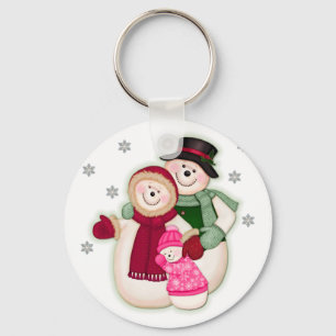 Chaveiro Família Frosty Snowman - Rosa