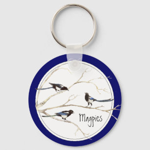 Chaveiro Família Magpie para personalizar, coleção de pássa